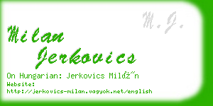 milan jerkovics business card